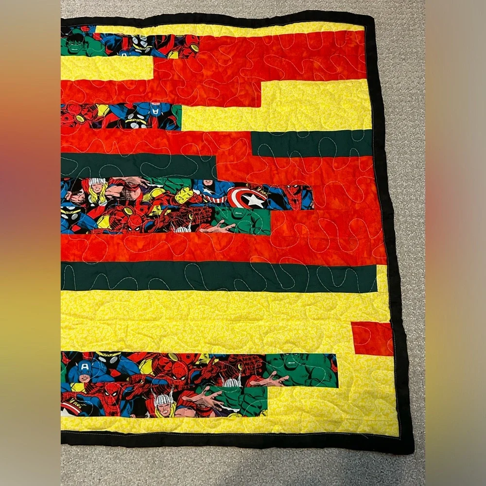 Marvel Superheroes‎ Handmade Quilt 29” x 33” Baby Blanket Wall Decor Throw